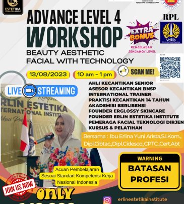 WORKSHOP ONLINE FACIAL TEKNOLOGI ADVANCE