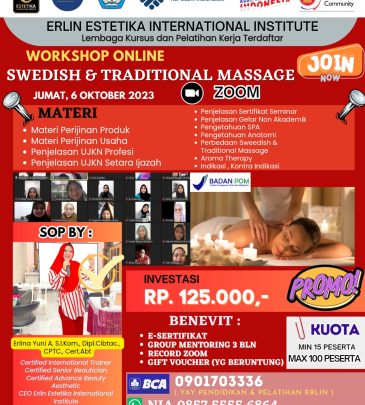 WORKSHOP ONLINE SWEDISH & TRADITIONAL MASSAGE