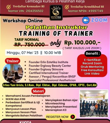 WORKSHOP ONLINE TRAINING OF TRAINER