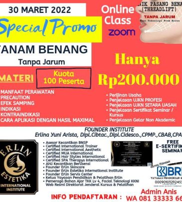 WORKSHOP ONLINE TANAM BENANG TANPA JARUM