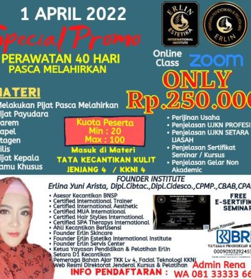 WORKSHOP ONLINE PERAWATAN 40 HARI PASCA MELAHIRKAN