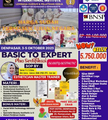 PAKET WORKSHOP BASIC TO EXPERT + UJK BNSP DENPASAR
