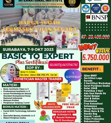 PAKET WORKSHOP BASIC TO EXPERT + UJK BNSP SURABAYA