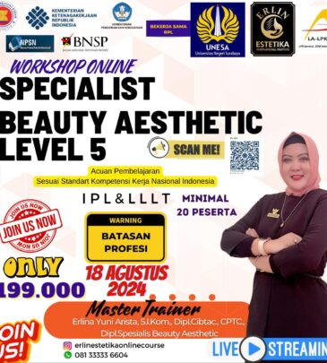 WORKSHOP ONLINE SPECIALIST BEAUTY AESTHETIC LEVEL 5