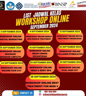 JADWAL KELAS WORKSHOP ONLINE BULAN SEPTEMBER 2024