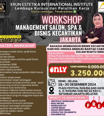 Whorkshop Management Salon, Spa dan Bisnis Kecantikan Jakarta