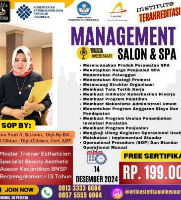 Workshop Online Management Salon & SPA